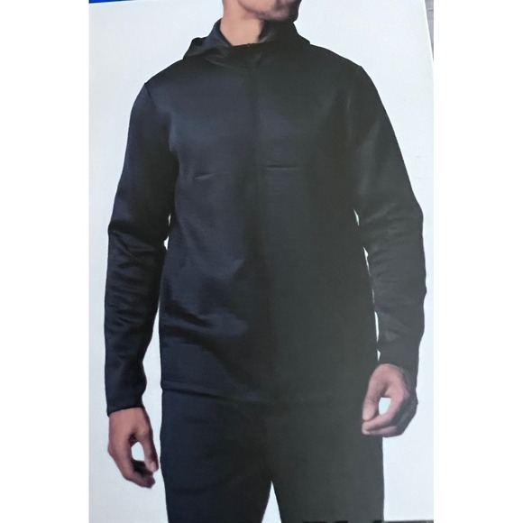 Spyder Men's Large Full Zip Hoodie Front Pockets NWT Blue Ribbed - Picture 1 of 7